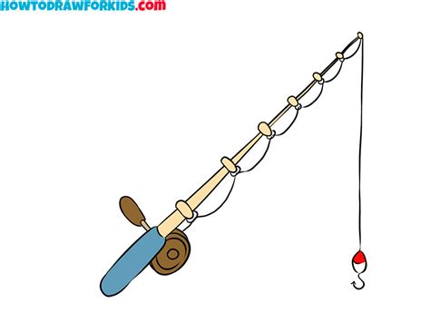 fishing pole illustration|drawing of a fishing pole.